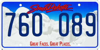 SD license plate 76OO89