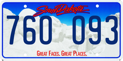 SD license plate 76OO93