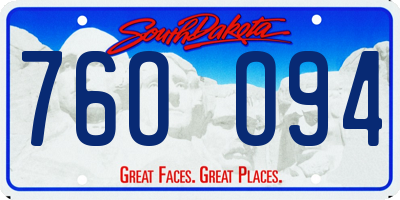SD license plate 76OO94