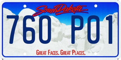 SD license plate 76OP01