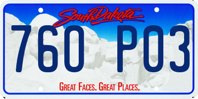 SD license plate 76OP03