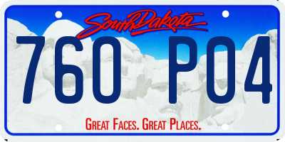 SD license plate 76OP04