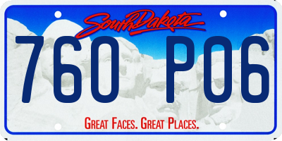 SD license plate 76OP06