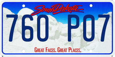 SD license plate 76OP07