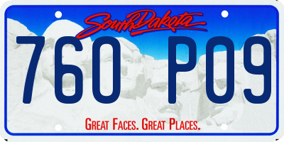 SD license plate 76OP09
