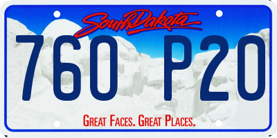 SD license plate 76OP20