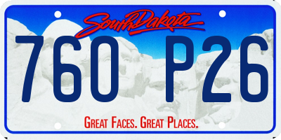SD license plate 76OP26