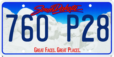 SD license plate 76OP28