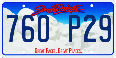 SD license plate 76OP29