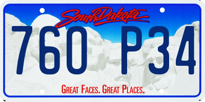 SD license plate 76OP34