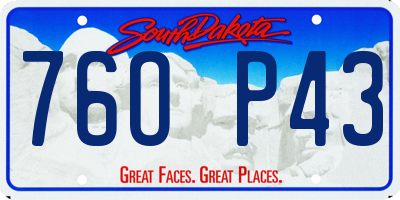 SD license plate 76OP43
