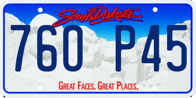 SD license plate 76OP45