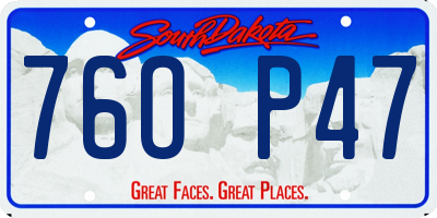 SD license plate 76OP47