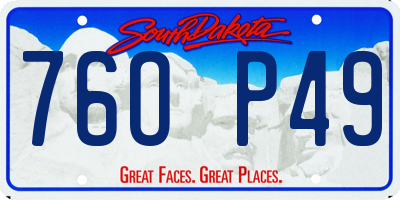 SD license plate 76OP49