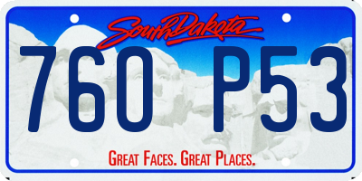 SD license plate 76OP53