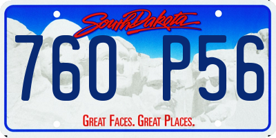 SD license plate 76OP56