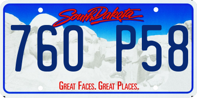 SD license plate 76OP58