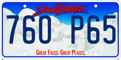 SD license plate 76OP65