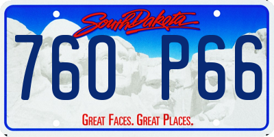SD license plate 76OP66