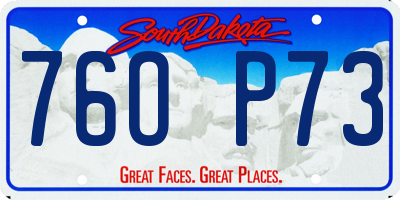 SD license plate 76OP73