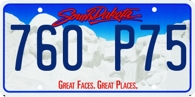 SD license plate 76OP75