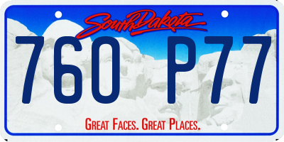 SD license plate 76OP77