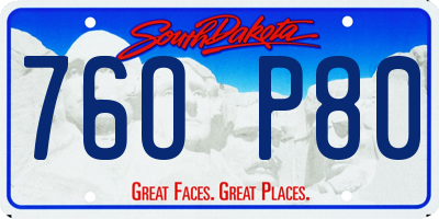 SD license plate 76OP80