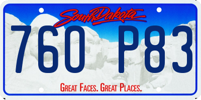 SD license plate 76OP83