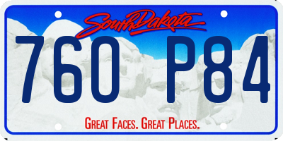 SD license plate 76OP84