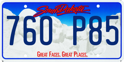 SD license plate 76OP85