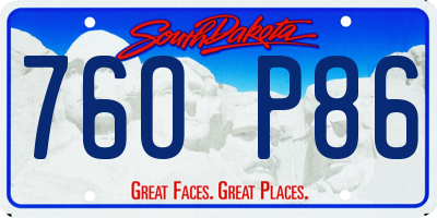 SD license plate 76OP86