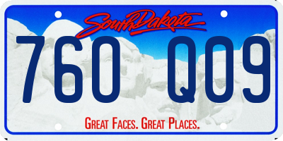 SD license plate 76OQ09