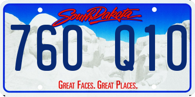 SD license plate 76OQ10