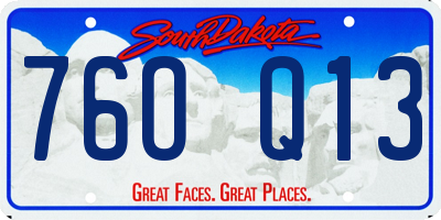 SD license plate 76OQ13
