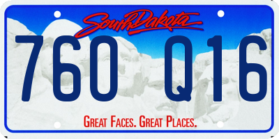 SD license plate 76OQ16