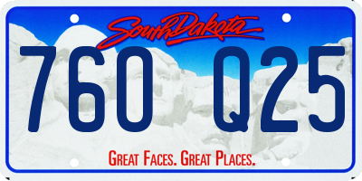 SD license plate 76OQ25