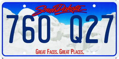 SD license plate 76OQ27