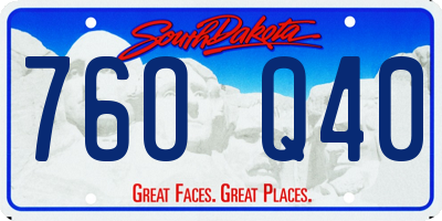 SD license plate 76OQ40