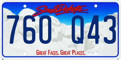 SD license plate 76OQ43