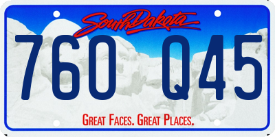 SD license plate 76OQ45