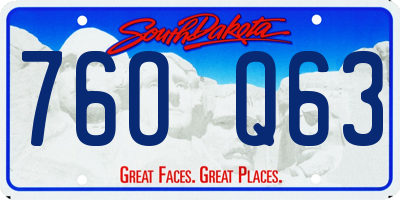 SD license plate 76OQ63