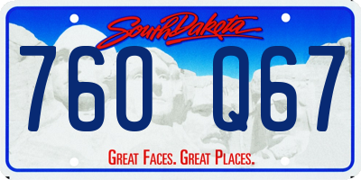 SD license plate 76OQ67