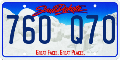 SD license plate 76OQ70
