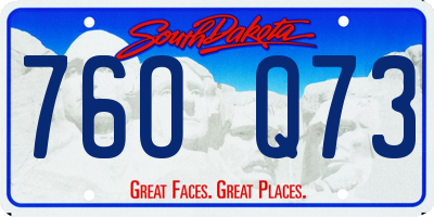 SD license plate 76OQ73