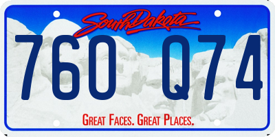SD license plate 76OQ74