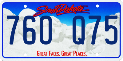 SD license plate 76OQ75