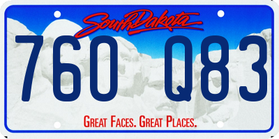 SD license plate 76OQ83