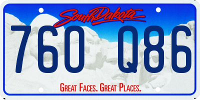 SD license plate 76OQ86