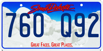 SD license plate 76OQ92