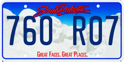 SD license plate 76OR07